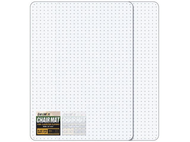 Office Chair Mat for Carpet, 2 Pack 32' x 55' Heavy Duty Hard Computer Desk Chair Mat for Carpeted Floors, Anti-Slip Carpeted Floor Protector for...