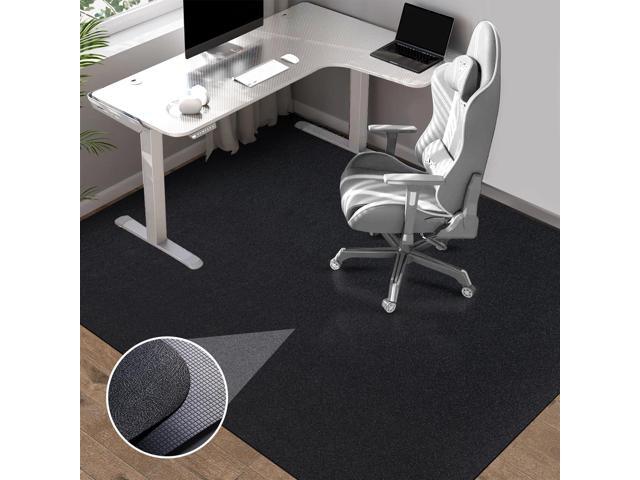Office Chair Mat for Hardwood Floor: 63' x 51' Extra Large Desk Chair Mat Black Anti-Slip Rubber Floor Mat for Gaming Rolling Chair, Heavy Duty...