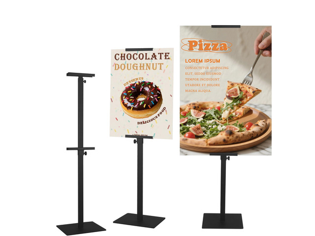 3PACK Poster Stand with Heavy Duty Base Sign Stand Holder Floor Freestanding Poster Board Stand Adjustable Height Up to 75inches, Black