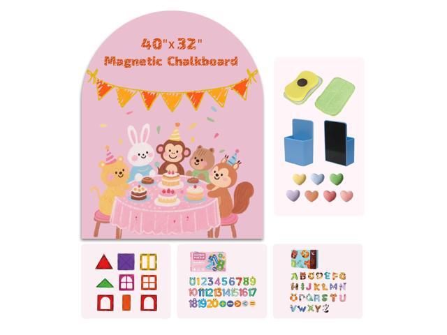 Magnetic Arch Wall Decal 40'x32' Upgraded Self-Adhesive Magnetic Chalkboard, Magnet Wall for Kids, Includes 4 Magnet Sets, Chalkboard Eraser, Pen...