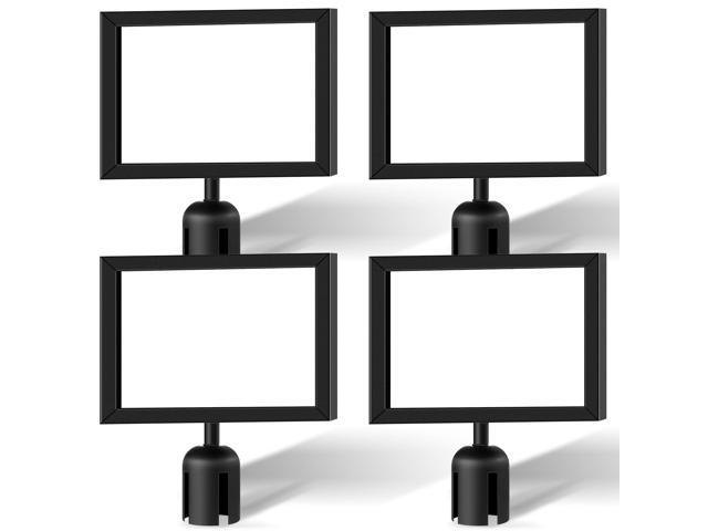 Stanchion Sign Holder Horizontal Double Sided Sign Frame with Cover Landscape Display for 8.5 x 11 Inch Paper Size Stanchion Post Top Signs Frame...