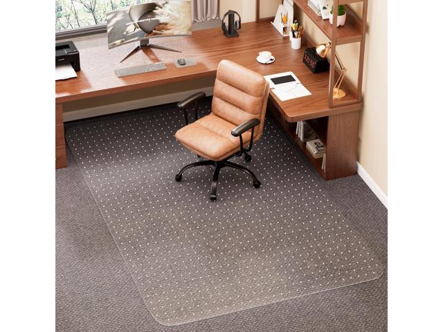 Office Chair Mat for Carpet, 45' x 53' Clear Desk Chair Mat with Lip Heavy Duty Plastic Floor Protector for Low Pile Carpet, Smooth Easy Glide...