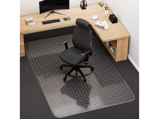 Office Chair Mat for Carpet, 48' x 60' Clear Desk Chair Mat with Lip Heavy Duty Plastic Floor Protector for Low Pile Carpet, Smooth Easy Glide.