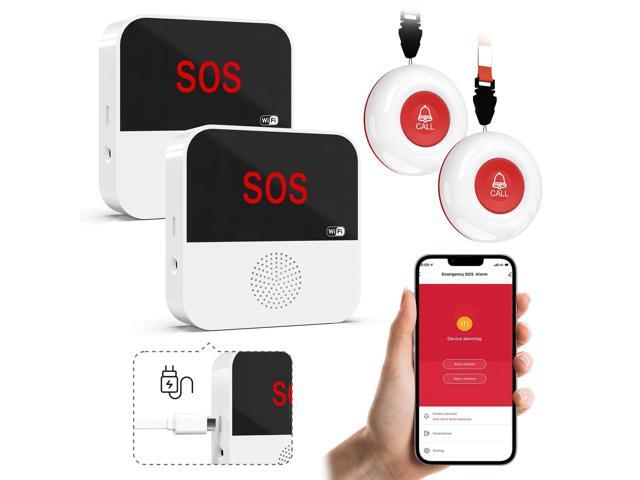 WiFi Rechargeable Smart Caregiver Pager System - Wireless Nurse Call Button with SOS Emergency Alert for Elderly, Patients, Disabled & Kids (2.4GHz.