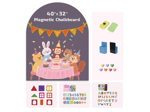Magnetic Arch Wall Decal 40'x32' Upgraded Self-Adhesive Magnetic Chalkboard, Magnet Wall for Kids, Includes 4 Magnet Sets, Chalkboard Eraser, Pen...
