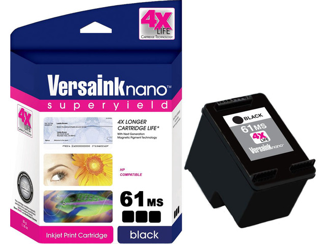 Nano HP MICR 61MS Ink Cartridge for Check Printing - Replacement for 61 Black (CH561WN), MICR Black, 1 (VH61MS-3337)