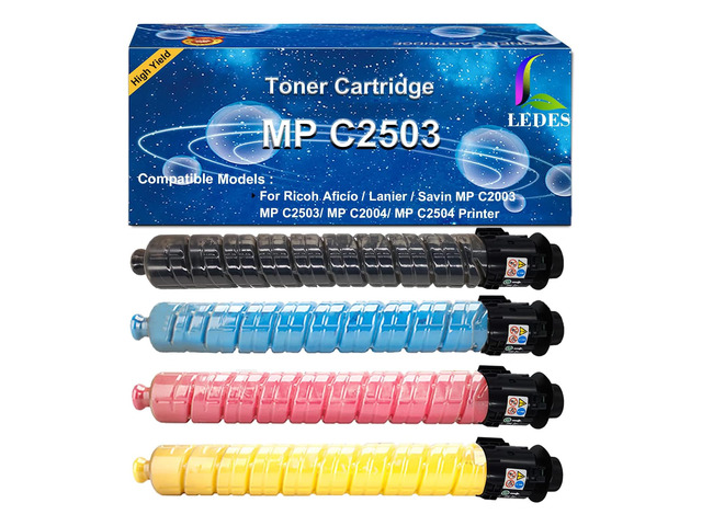 C2503 C2003 Toner Cartridge High Yield, Replacement for Ricoh C2503H 841918 841919 841920 841921, for MP C2004 C2504 C2004ex C2504ex MP C2011...
