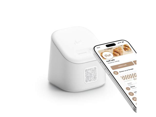 Display - NFC Tap & QR Code Stand - for Events, Reviews, Restaurants, Menus, Salons, Retail & Front Desks (White)