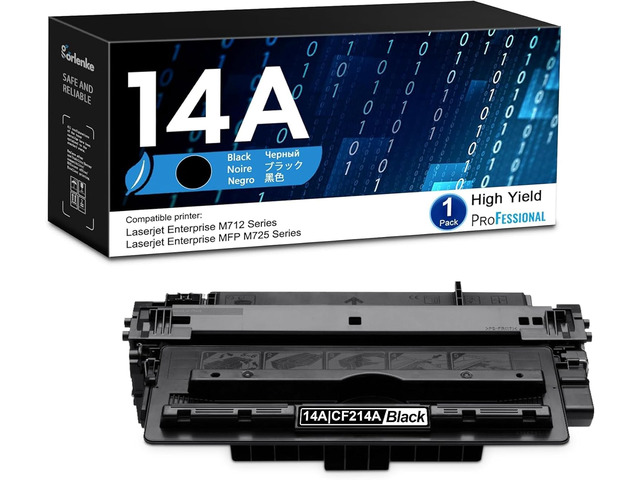 CF214A 14A Black Toner Cartridge High Yield 1PK Replacement for HP 14A 14A CF214A Toner with CHIP for Laser Enterprise 700 M712dn M712n M712xh...