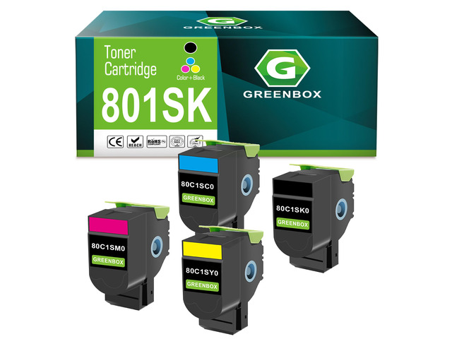 CX310 Toner Cartridges 80C1SK0 80C1SC0 80C1SM0 80C1SY0, 4 Pack Compatible for CX310 CX310n CX310dn CX410 CX410de CX410dte CX510 CX510de CX510dthe...