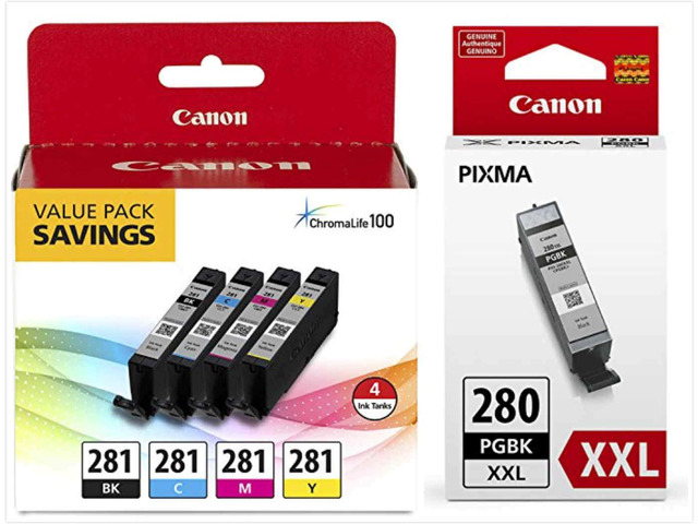 CLI-281 BKCMY 4-Color Ink Tank Value Pack PGI-280 XXL Pigment Black Ink Tank