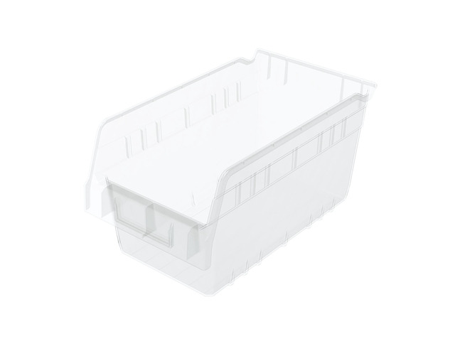 30090 Plastic Nesting ShelfMax Storage Bin Box, (12-Inch x 6-Inch x 6-Inch), Clear, (10-Pack)