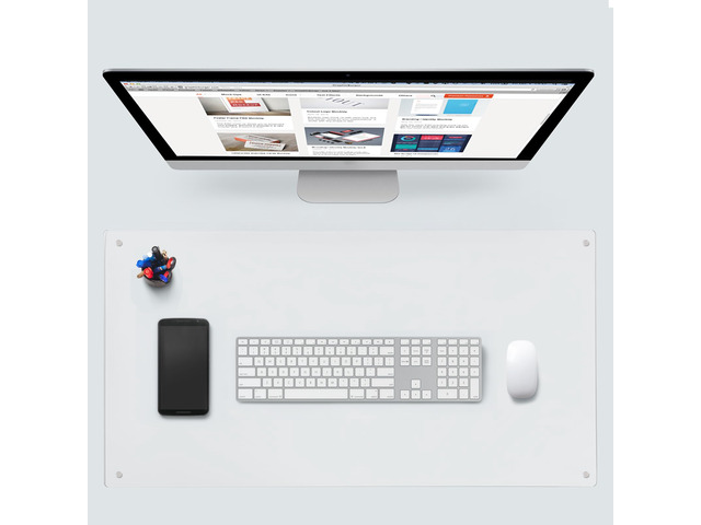 Glass Mousepad Desk Mat 36' x 20' Tempered Desk Protector Pad for Desktop Desk Cover for Wooden Craft Vanity Desk Topper, 4MM, Extra Large