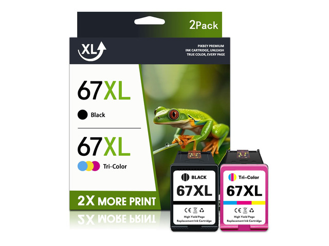 67XL Ink Cartridges Black Color Combo Pack Replacement for HP Ink 67 67XL Ink for Envy 6000e 6400e 6055e 6052e 6065e 6458e Deskjet 2827e 2700e...