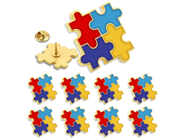 12/24/50/100Pack Autism Puzzle Lapel Pins Bulk Autistic Autism/Aspergers Spectrum Disorder ASD Support Love Cause Awareness Pins