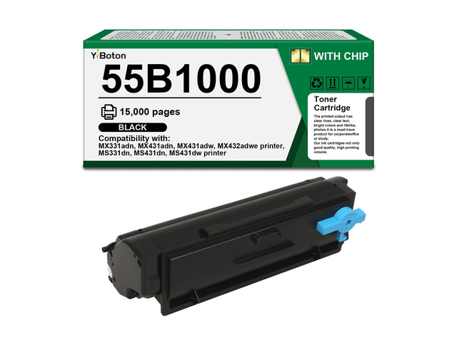 High Yield 55B1000 Black Toner Cartridge Compatible with Lexmark 55B1000 55B1H00 Toner Cartridge for MS331dn MS431dn MS431dw MX331adn MX431adn...