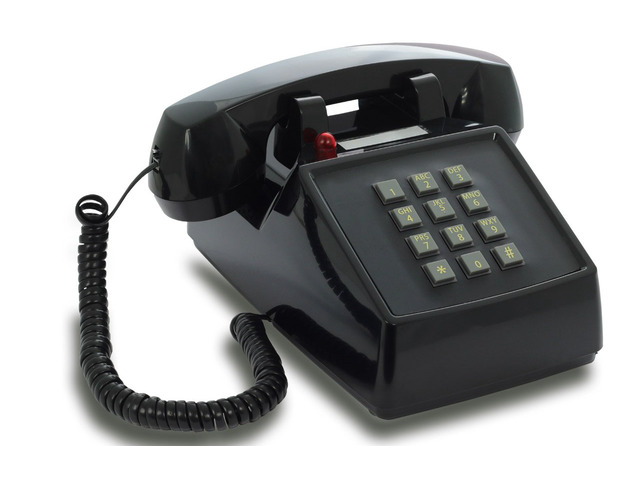 PushMeFon Cable Push Button Landline Phone, Black Non electric vintage dialing for wired connections. Retro home, office or hallway, with a real...