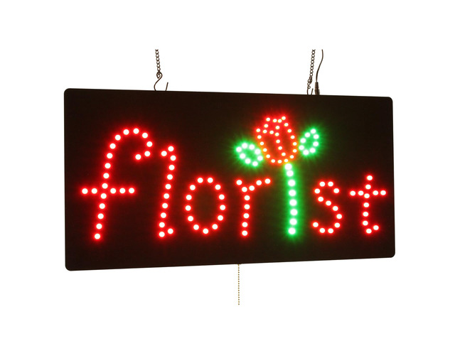 Florist Sign, 24'x12', 60x30cm, LED, Neon, Florescent, Signage, Signboard, Display, Billboard, Screen, Grand Opening, Gift