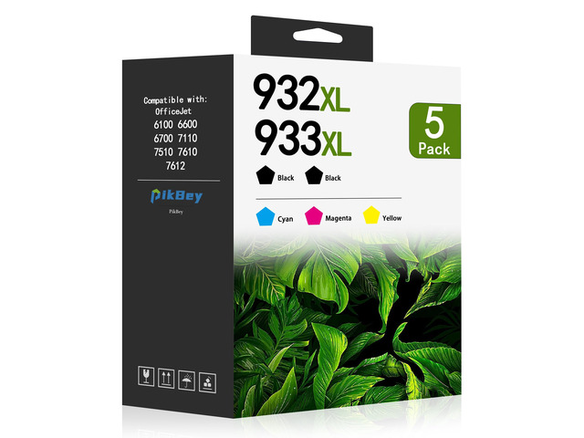 932XL 933XL Ink Cartridges 5-Pack Replacement for HP 932XL 933XL Ink with OfficeJet 6100 6600 6700 7110 7510 7610 7612 Printer...