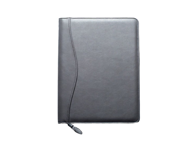 7 Ring Loose Leaf Executive Size Cover, Fits 8 1/2 x 11 Size Pages, Grey Faux Leather