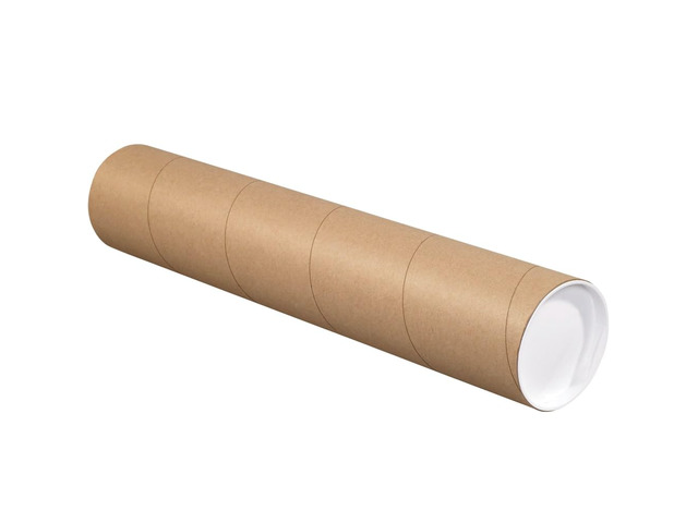 Kraft Mailing Tubes with Caps, 4' x 20', Pack of 15, for Shipping, Storing, Mailing, and Protecting Documents, Blueprints and Posters