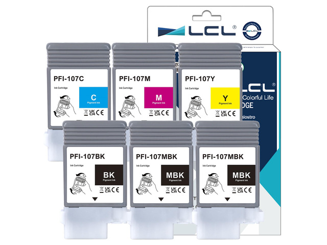 PFI-107 PFI107 Ink Cartridge Replacement for Canon PFI-107MBK PFI-107BK PFI-107C PFI-107M PFI-107Y for Canon ImagePROGRAF iPF670 iPF680 iPF685...