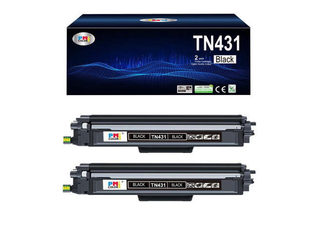 TN431 Black Cartridges Toner Replacement for Brother TN431BK TN-431 Works with HL-L8260CDW, HL-L8360CDW, HL-L8360CDWT, MFC-L8610CDW, MFC-L8900CDW...