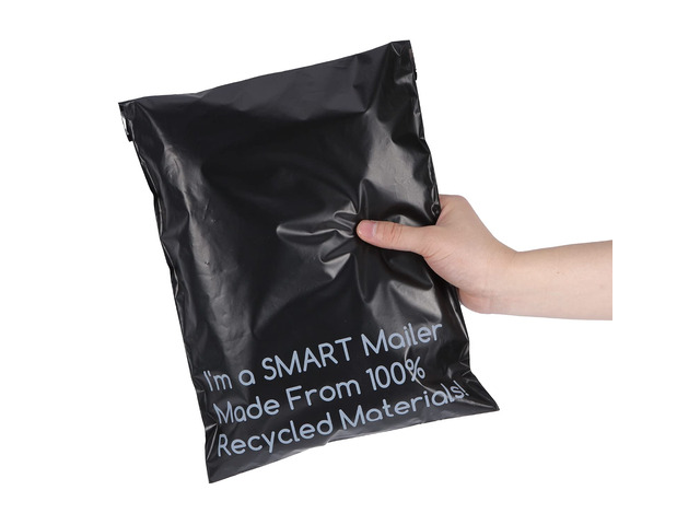 10x13 Recycled Poly Mailers - 200 Pack of Black Eco-Friendly Packaging Mailing Bags Recyclable & Sustainable, Cute & Stylish Small Business...