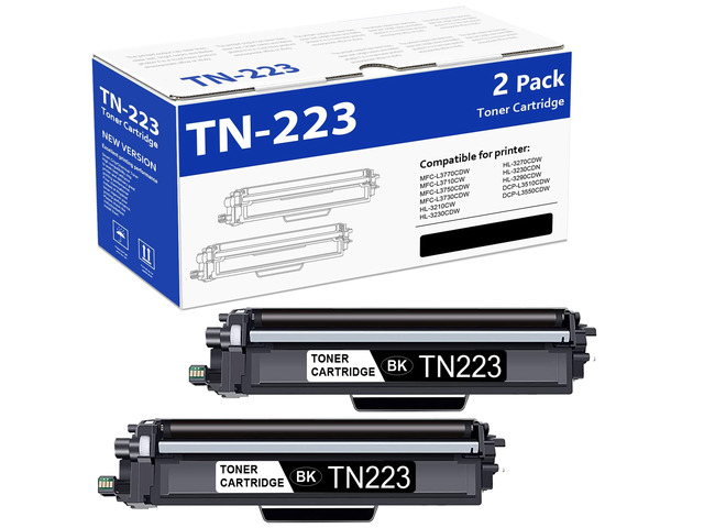 NUCALA Compatible Toner Cartridge Replacement for Brother TN223BK (Black, 2-Pack) TN223BK TN223 Black Toner Cartridge for MFC-L3750CDW MFC-L3770CDW...