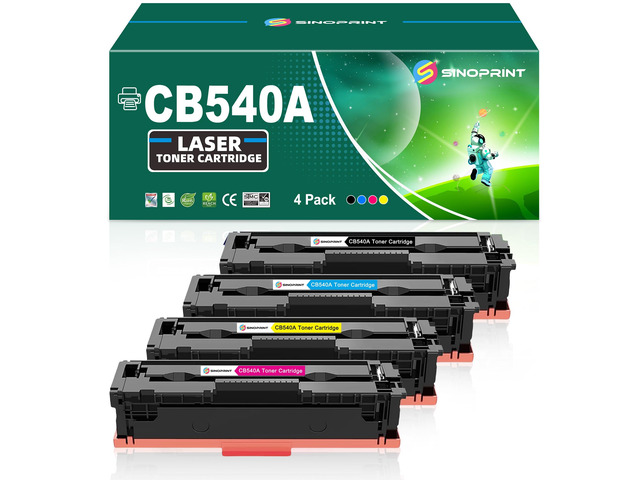 125A Toner Cartridges for HP Color CP1215,CM1312nfi,CM1312 MFP CP1518ni,CP1515n Printer (4 pack-Black,Cyan,Magenta,Yellow)