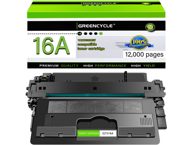 16A Black Toner Cartridge Compatible for HP 16A Q7516A 5200dtn 5200tn,1Pack Works with Laser Jet 5200dtn 5200tn 5200 5200n 5200L Printer