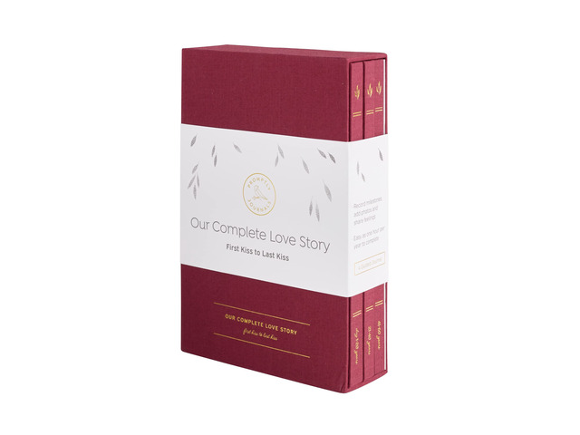 Our Complete Love Story (3-Volume Collection): First Kiss to Last Kiss (Red Merlot, Linen) Relationship Book Couples Journal Gifts for Couples