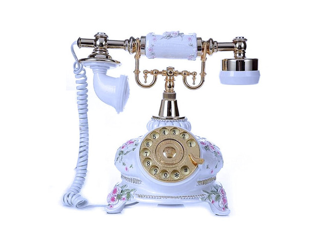 Rotary Dial Telephone Retro Old Fashioned Landline Phones with Classic Metal Bell,Corded Phone for Home and Decor