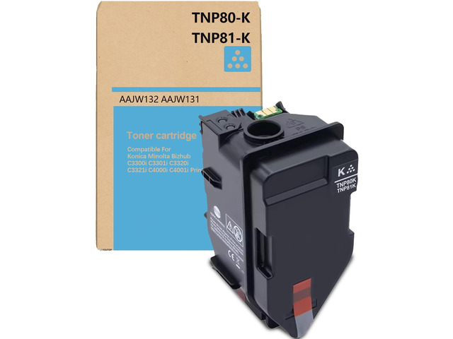 TNP80 TNP81 TNP-80 TNP-81 Black Toner Cartridge (AAJW132 AAJW131) Replacement for Konica Minolta Bizhub C3300i C3301i C3320i C3321i C4000i C4001i...