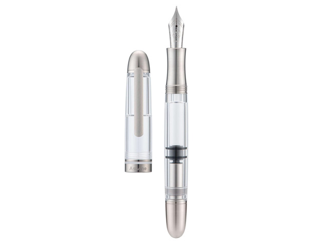 P36 Titanium Fountain Pen Piston Filling, Bock Fine Nib Clear Transparent Acrylic Smooth Writing Pen Case Set