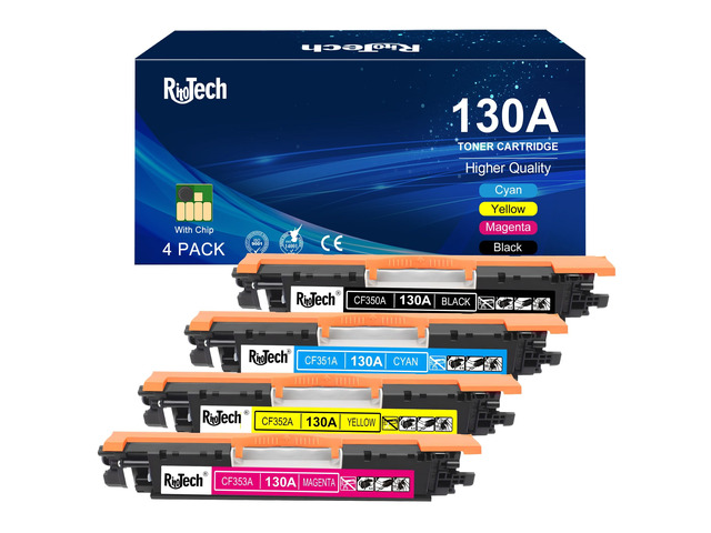 130A Toner Cartridge for HP 130A M177fw M177 M176n 4 Pack With Chip Compatible for HP Color Laserjet Pro MFP M177fw M176n M177 M176 Printer,Black...