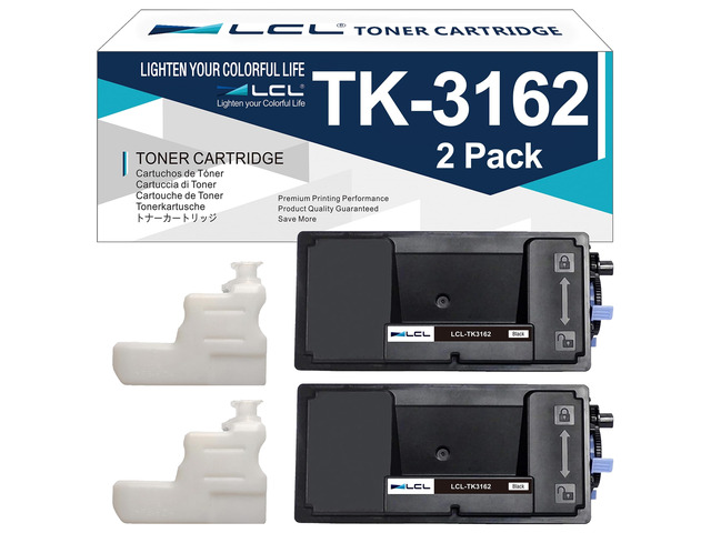 TK3162 TK-3162 Toner Cartridge Compatible for TK 3162 Toner, 2 Black 1T02T90US0 for Kyocera ECOSYS P3055dn P3045dn P3050dn P3060dn M3645idn...