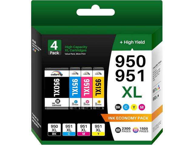 950xl and 951xl Ink Cartridges Combo Pack Compatible for HP OfficeJet Pro 8610 8620 8100 8630 8615 Replacement with HP 950 951 Ink Cartridges Combo...