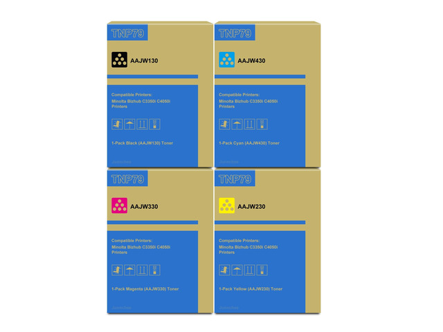TNP79 Toner Cartridge TNP79K TNP79C TNP79M TNP79Y for C3350i C4050i Printer Replacement for Konica Minolta TNP79 Toner Cartridge AAJW430 AAJW330...