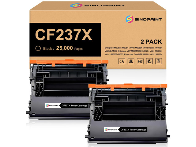 CF237X Toner Cartridges Black for HP 37X Enterprise M608x M609dn M608dn M608n Enterprise Flow MFP M631h M632z M632 M632h M631 M631dn Printer...