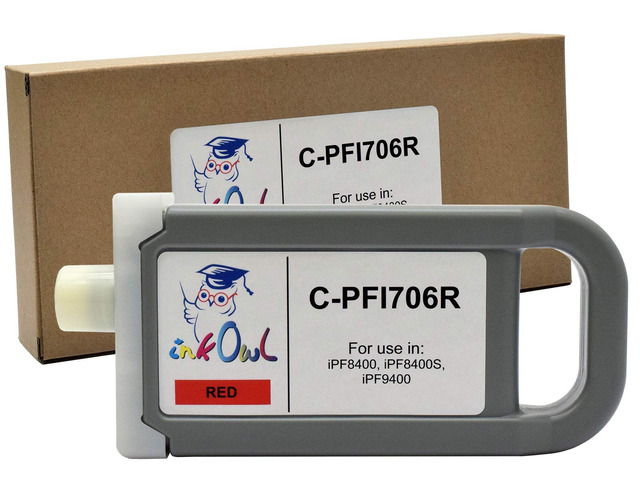 Compatible Ink Cartridge Replacement for Canon PFI-706R (700ml, Red) for iPF8400, iPF8400SE, iPF9400 Printers