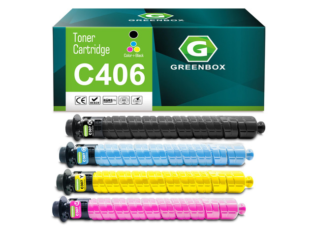MP C406 Toner Cartridges 842091 842092 842093 842094, 4 Pack Replacement for Ricoh 842091 MP C307 MP C306 C406 C407 GSA MP C307G Printers, 4-Set,...