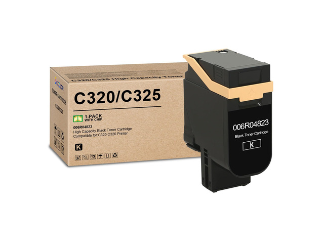 C320 C325 Black Toner Cartridge Compatible for Xerox 006R04823 Black Toner High Capacity Replacement for Xerox C325 C320 Printer