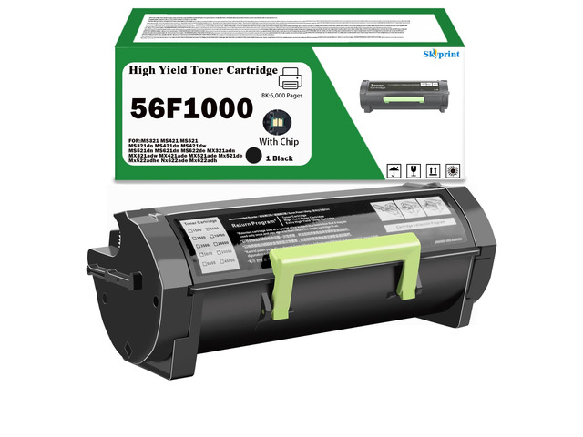 MS321 MS421 MS521 Toner Cartridge Compatible for Lexmark 56F1000 Black MS321dn MS421dn MS421dw MS521dn MS621dn MS622de MX321adn MX321adw MX421ade...