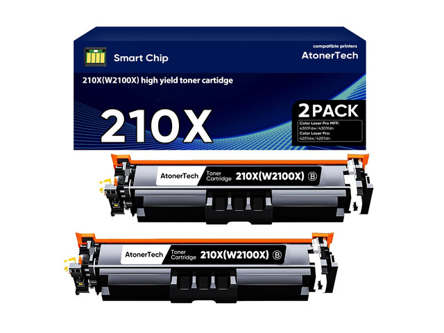 210X Black High Yield Toner Cartridges (2 Pack) Compatible Replacement for HP 210X 210A 210 Toner Cartridge with Color LaserJet Pro MFP 4301fdw...