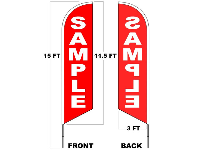4 Less Co ICE Cream Windless Swooper Flag 15 Feet Tall Large Pole Kit Feather Banner Sign bz4-h
