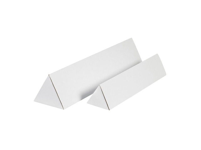Triangle Corrugated Cardboard Mailing Tubes, 2' x 18 1/4', White, Pack of 50, for Protecting, Shipping, and Storing Irregular-Shaped Items