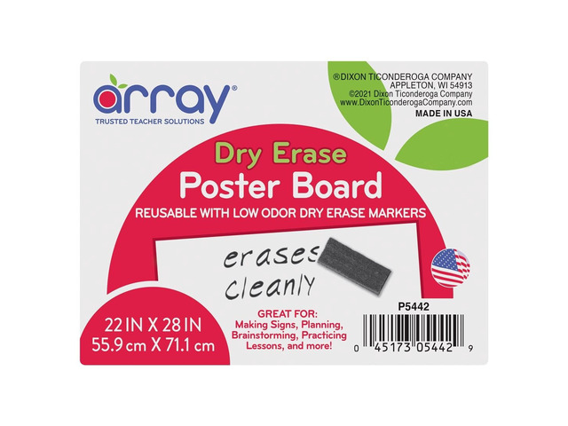 GoWrite! Dry Erase Poster Board, 22'x28', White, 25 Count (5442)