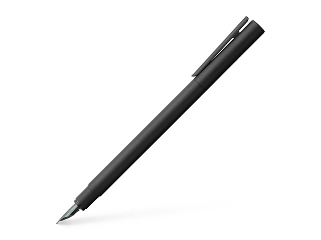 NEO Slim Fountain Pen, Black Matte - Extra Fine Elegant fountain pen with slim metal barrel and high-quality stainless steel nib
