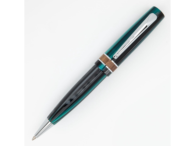 USA Trees of the World Giant Sequoia Ballpoint Pen, Green, Ergonomic Design, Polished Chrome Trim, Solid Resin, Premium Writing Instrument